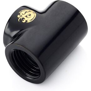 Bitspower T-Block Fitting with Triple G1/4" Female, Matte Black