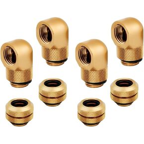 Hydro X Series XF Hardline Fitting (12mm OD) and 90 Degree Rotary Adapter Set, Gold, 4-Pack in Saudi Arabia