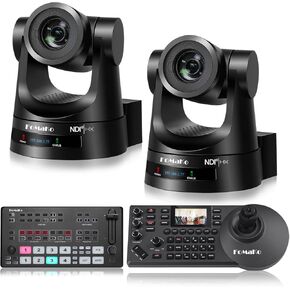 FoMaKo NDI Camera AI Auto Tracking, 20x Optical Zoom,for Entertainment & Gaming Like High Frame Rates Talent Show,Reality Show and Smooth Game Streams(KN20AX2+KC608 Pro+M1)