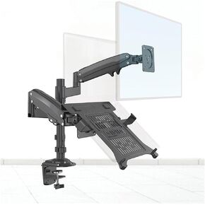 H180-FP Gas Spring Double Arm for 17" - 27" Monitor Stand + 10" - 17" Laptop Stand Gas Spring Stand Loading 2-9 kg