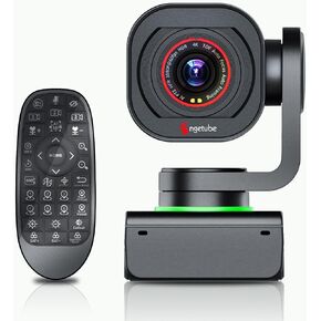 Angetube TrackCam, 4K Webcam for PC, AI Tracking PTZ Streaming Web Camera with Remote, USB 3.0, Gesture Control, HDR, Microphones, TOF Autofocus 1080P 60FPS for Desktop Computer/Laptop/Video Call