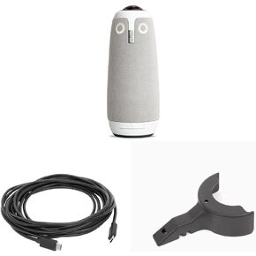 Meeting Owl 3 (Next Gen) 360-Degree Premium Pack, 1080p HD Smart Video Conference Camera & Tension Cable (Meeting Owl 3) & Owl 3 Lock Adapter (Renewed)