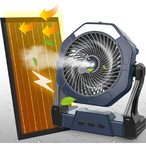 Ausic Portable Misting Fans for Outside, Outdoor Cooling Fan for Patios, 8 Inch Battery Operated Rechargeable Fans, Water Spray Fan with Light & Hook for Beach Camping Essential