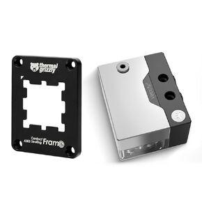 EKWB EK-Quantum Velocity 2 AM5 CPU Water Block and Pump Reservoir Combo and Thermal Grizzly AM5 Contact Sealing Frame Bundle, Nickel + Plexi