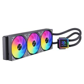 Snowman AIO CPU CPU COWNER مواد ABS متوافقة مع جميع بائعي وحدة المعالجة المركزية بكفاءة مضخة مضخة سائل تبريد الماء. 360mm argb اللون الأسود اللون الثلاثي مبرد