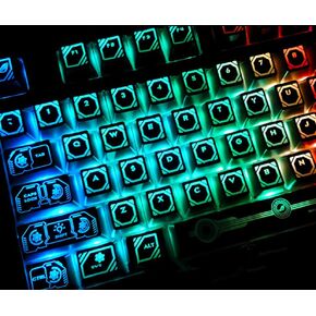 Custom 104 Keycaps ROG Backlight Keycap for Corsair K70 LUX,K95,K65,K63,K68,K70 MK.2,K95 Platinum,Strafe RGB Corsair Mechanical Gaming Keyboards,Only Include Keycaps (Black NO.1)