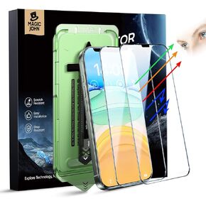 MAGIC JOHN 2PACK for iPhone XR/11 (6.1") Eye Protection Screen Protector, Blue Light Filter & Anti-Glare, HD Clear, Auto Dust-Elimination, 9H Tempered Glass & Scratch Resistance, Full Edge Coverage