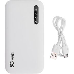 5G WiFi Mobile Hotspot Router, Portable Travel WiFi Hotspot High Speed, 16 Devices, 6100mAh, SIM Card Slot for Phone Tablet, 2.77Gbps DL Speed, 1.25Gbps UL Speed