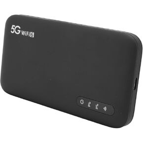 يدعم Kimiss 5G Mobile Hotspot WiFi 6 جهاز توجيه محمول مع فتحة بطاقة SIM ، بطارية 6100 مللي أمبير في الساعة ، 16 جهازًا ، مثالية للاستخدام في المنزل والسفر