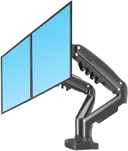 F160 Gas Spring Desktop 17-inch-27-inch Dual Monitor Stand arm Monitor mounting Bracket, Each arm Load-Bearing 2-9 kg(Black) in Saudi Arabia
