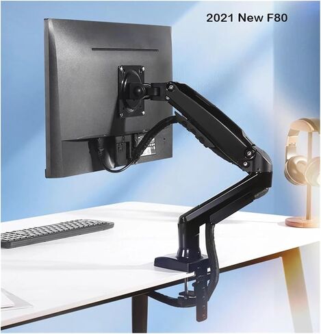 F80 Gas Spring 17-30 inch Desktop LED LCD Monitor Stand arm Load 2~9 kg(Matte Charcoal No USB) in Saudi Arabia