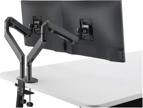 OZ-2 Dual Arm Monitor Mount Desktop Stand Full Motion Aluminum 17-32 Inch Monitor Stand Gas Spring Arm Loading 2-8 kg/Stand(Black) in Saudi Arabia