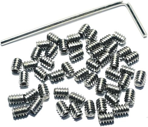 50pcs Set Screws 6-32 x 1/4 inch 304 Stainless Steel Allen Head Hex Hexagon Socket Set Screws with 1/16 Allen Wrench,Set Grub Screws Hex Allen Head Socket Set Screws.(1/4" Length) in Saudi Arabia