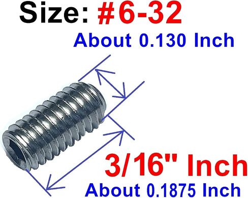50pcs Set Screws 6-32 x 1/4 inch 304 Stainless Steel Allen Head Hex Hexagon Socket Set Screws with 1/16 Allen Wrench,Set Grub Screws Hex Allen Head Socket Set Screws.(1/4" Length) in Saudi Arabia