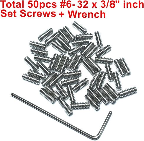 50pcs Set Screws 6-32 x 1/4 inch 304 Stainless Steel Allen Head Hex Hexagon Socket Set Screws with 1/16 Allen Wrench,Set Grub Screws Hex Allen Head Socket Set Screws.(1/4" Length) in Saudi Arabia