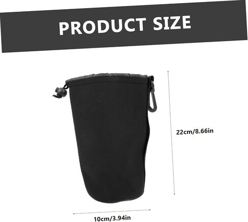Mikikit 4Pcs Camera Lens Storage Pouch Set Elastic Neoprene Lens Bag for DSLR Mirrorless Lenses Protective Case with Hooks for Easy Carrying and Storage in Saudi Arabia