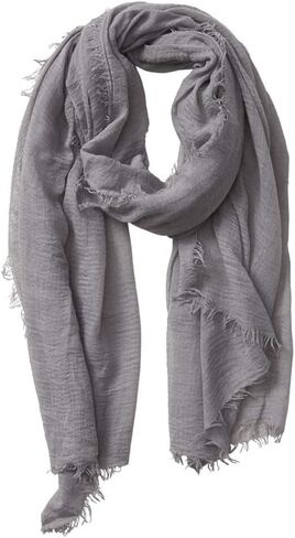 guiyal Cotton Blend Crinkle Vintage Soft Scarf with Fringed Edges,linen scarf,shawl,travel scarf，Khaki scarf in Saudi Arabia