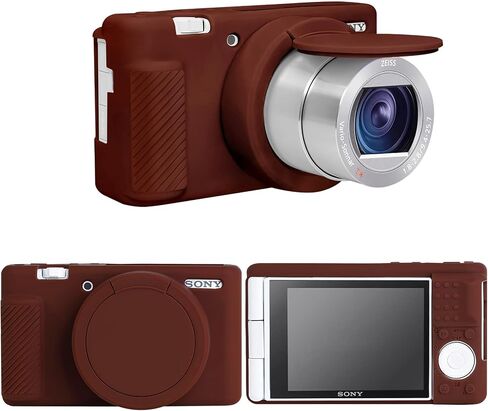 Silicone Case for Sony ZV-1 Digital Camera, ZV1 Soft Protective Silicone Sleeve Holder, Travel Lightweight Rubber Cover with Removable Lens Cover, Brown in Kuwait