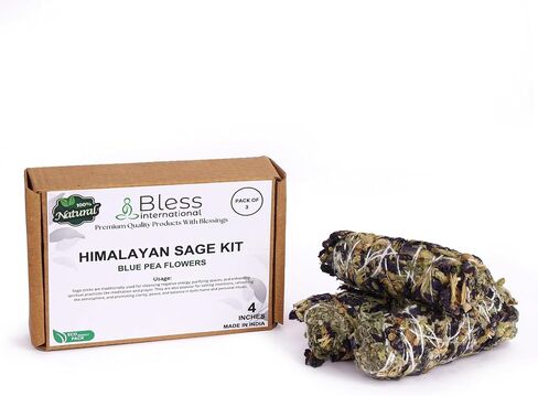 Bless-International Premium-100%-Natural-and-Organic USA-Grown-California-White-Sage-Incense Handcrafted-4-Inches-Long Used-for-Home-Cleansing-Meditation-Smudging-Rituals in Kuwait
