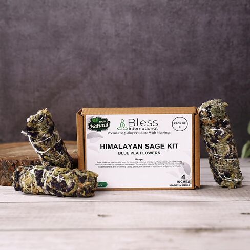 Bless-International Premium-100%-Natural-and-Organic USA-Grown-California-White-Sage-Incense Handcrafted-4-Inches-Long Used-for-Home-Cleansing-Meditation-Smudging-Rituals in Kuwait