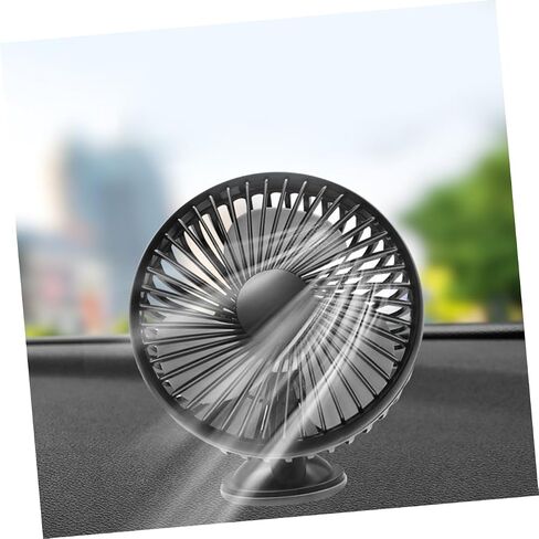 Popetpop 1pc محمول USB مروحة كهربائية للسيارة القابلة للتعديل جهاز تبريد ضوضاء منخفضة للسيارات التصميم الخفيف الوزن المدمج اللون الأسود لدورة الهواء الصيفية in Kuwait
