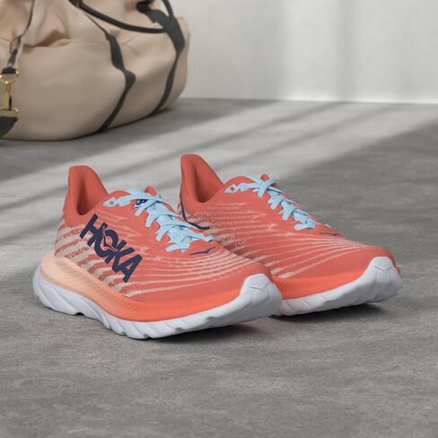 HOKA ONE ONE Womens Mach 5 Textile Camellia Peach Parfait Trainers 6 US in Saudi Arabia