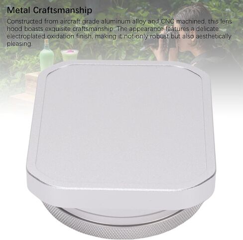 yoidesu camera square hood hood metal lens cap cap fit for x100vi x100v x100f x100t x100s x100 x70 with smart enclignment matte clating cnc cnc alloy (silver) in Kuwait