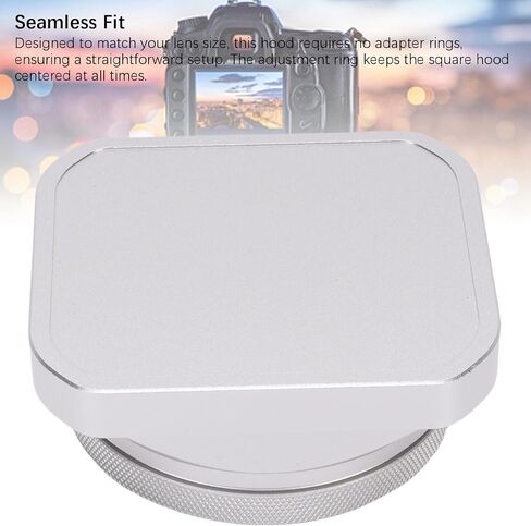 yoidesu camera square hood hood metal lens cap cap fit for x100vi x100v x100f x100t x100s x100 x70 with smart enclignment matte clating cnc cnc alloy (silver) in Kuwait