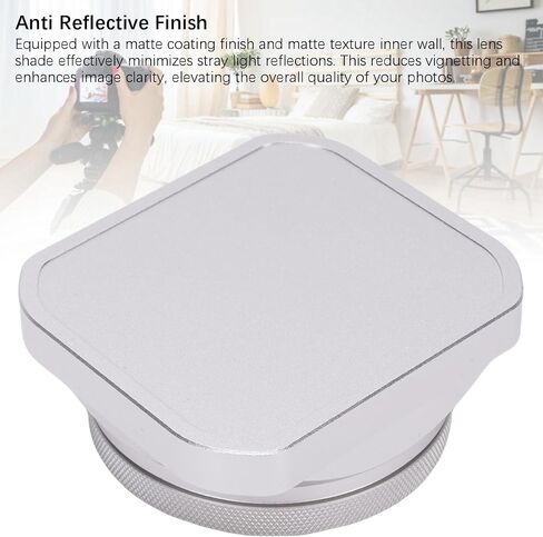yoidesu camera square hood hood metal lens cap cap fit for x100vi x100v x100f x100t x100s x100 x70 with smart enclignment matte clating cnc cnc alloy (silver) in Kuwait