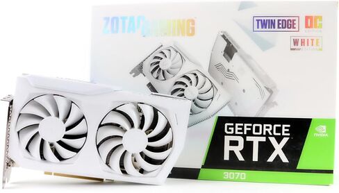 Zotac Gaming Geforce RTX 3070 Twin Edge OC White Edition LHR 8GB GDDR6 256-BIT 14 GBPS PCIE 4.0 GAMESTALS ، ICESTORM 2.0 ADVANCED CORDICK in Kuwait