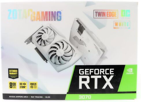 Zotac Gaming Geforce RTX 3070 Twin Edge OC White Edition LHR 8GB GDDR6 256-BIT 14 GBPS PCIE 4.0 GAMESTALS ، ICESTORM 2.0 ADVANCED CORDICK in Kuwait