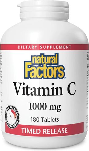Natural Factors Vitamin C 1000 mg Time Release, Antioxidant Support for Immune and Bone Health, 180 Tablets in Saudi Arabia