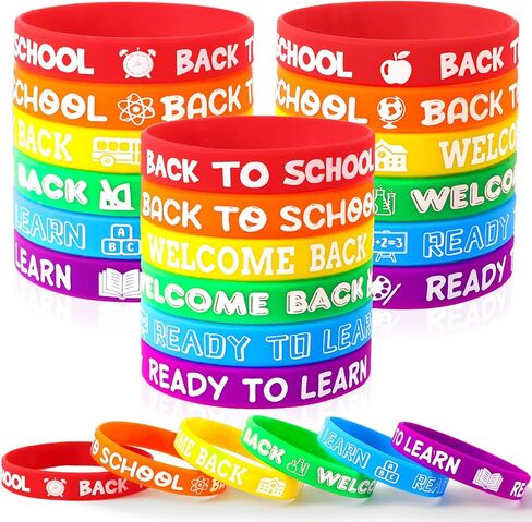 JUNEBRUSHS 42Pcs Class of 2024 Grad Rubber Wristbands Silicone Bracelets for Students Teachers 2024 Graduation Party Favors Present Supplies in Saudi Arabia