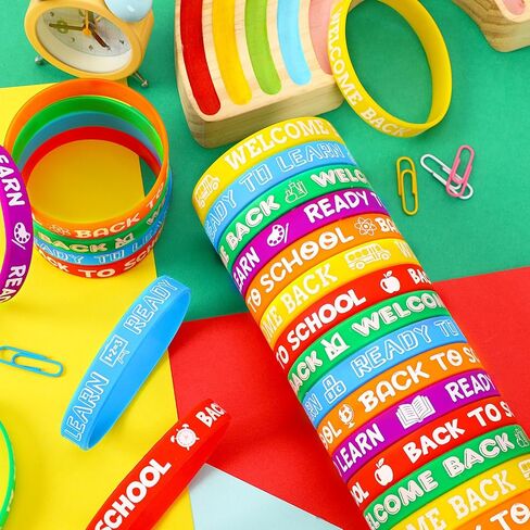 JUNEBRUSHS 42Pcs Class of 2024 Grad Rubber Wristbands Silicone Bracelets for Students Teachers 2024 Graduation Party Favors Present Supplies in Saudi Arabia