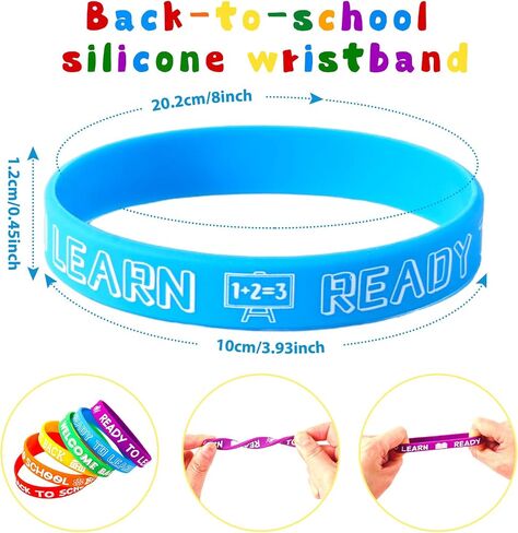 JUNEBRUSHS 42Pcs Class of 2024 Grad Rubber Wristbands Silicone Bracelets for Students Teachers 2024 Graduation Party Favors Present Supplies in Saudi Arabia