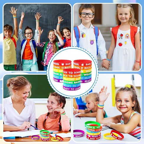JUNEBRUSHS 42Pcs Class of 2024 Grad Rubber Wristbands Silicone Bracelets for Students Teachers 2024 Graduation Party Favors Present Supplies in Saudi Arabia