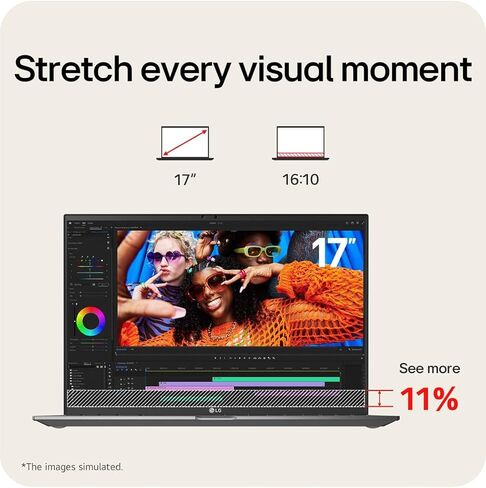 LG GRAM 17 Touchscreen Leactop Copilot+ PC ، Intel Ultra 7 258V (تصل إلى 4.8 جيجا هرتز) ، شاشة QHD+ 17 بوصة ، 32 جيجابايت LPDDR5X ، 8 تيرابايت SSD ، Wi-Fi 7 ، لوحة مفاتيح خفيفة ، Backlit ، Win 11 Pro ، Office Lifetime in Kuwait