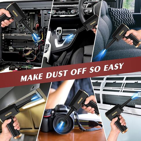 Compressed air Duster - Keyboard Cleaner for Office no Canned Reusable Good Replacement Can Electric 110000RPM Cordless air Duster pc 7600mAh -pc Cleaning-air Blower-car dusters-Electric air Duster in Saudi Arabia