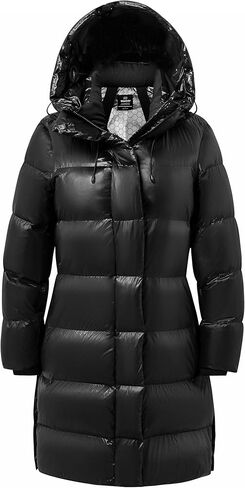 wantdo Women's Hooded Winter Coats Warm Puffer Parka Jacket Long Quilted Thicken Jacket in Kuwait