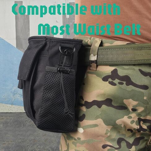 XTACER Tactical Dump Pouch,Utility Tool Bag Molle Pouches with Plastic Molle D Ring and Shoulder Strap and Metal Belt Clip for Men Women Outdoor Sport Traveling Use in Saudi Arabia