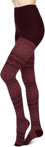 MeMoi Diamond Fair Isle Patterned Cotton Blend Sweater Tights in Saudi Arabia