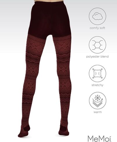 MeMoi Diamond Fair Isle Patterned Cotton Blend Sweater Tights in Saudi Arabia