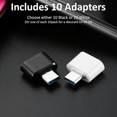 USB-C أنثى محول USB 3.0 ذكر (2Pack) متوافق مع Lenovo Yoga Tab 3 Plus Multi Use Use Connervate Add مثل لوحة المفاتيح ، محركات الإبهام ، الفئران ، إلخ (أسود) in Saudi Arabia