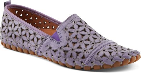 Spring Step Flowerflow Shoes for Women - Leather Womens Loafer with Floral Laser Cutout - Comfortale Slip-On Shoes for Womens in Saudi Arabia