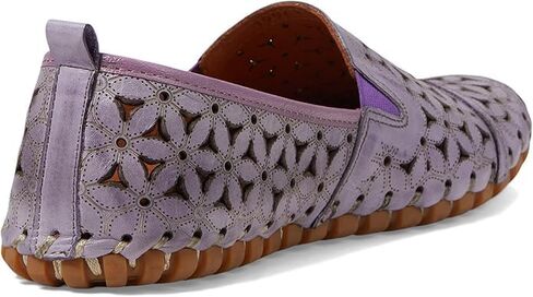 Spring Step Flowerflow Shoes for Women - Leather Womens Loafer with Floral Laser Cutout - Comfortale Slip-On Shoes for Womens in Saudi Arabia