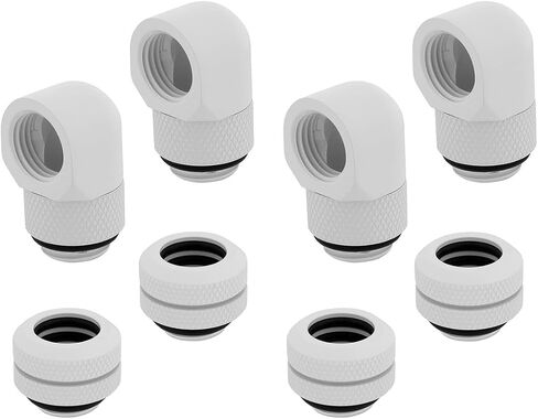 Hydro X Series XF Hardline Fitting (12mm OD) and 90 Degree Rotary Adapter Set, White, 4-Pack in Kuwait