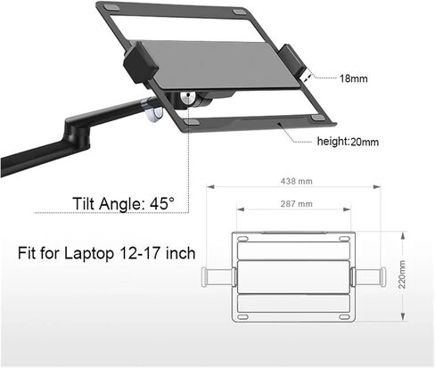 OL-3L PRO Aluminum Alloy Height Adjustable Desktop 17-32 Inch Monitor Stand Gas Spring Arm + 12-17 Inch Laptop Stand Full Motion(OL-3L-PRO-S) in Saudi Arabia