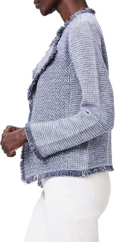 NIC+ZOE Women's Fringe Mix Knit Pocket Jacket in Saudi Arabia
