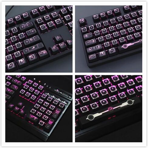 Custom 104 Keycaps ROG Backlight Keycap for Corsair K70 LUX,K95,K65,K63,K68,K70 MK.2,K95 Platinum,Strafe RGB Corsair Mechanical Gaming Keyboards,Only Include Keycaps (Black NO.1) in Kuwait