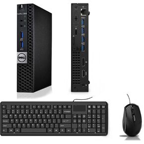 Dell OptiPlex 5050 Micro Desktop Computer PC, Intel Quad Core i5-7500T 2.7GHz up to 3.3GHz, 16GB DDR4, 1TB SSD, Keyboard, Mouse, WiFi, Windows 10 Pro 64, Black (Renewed)